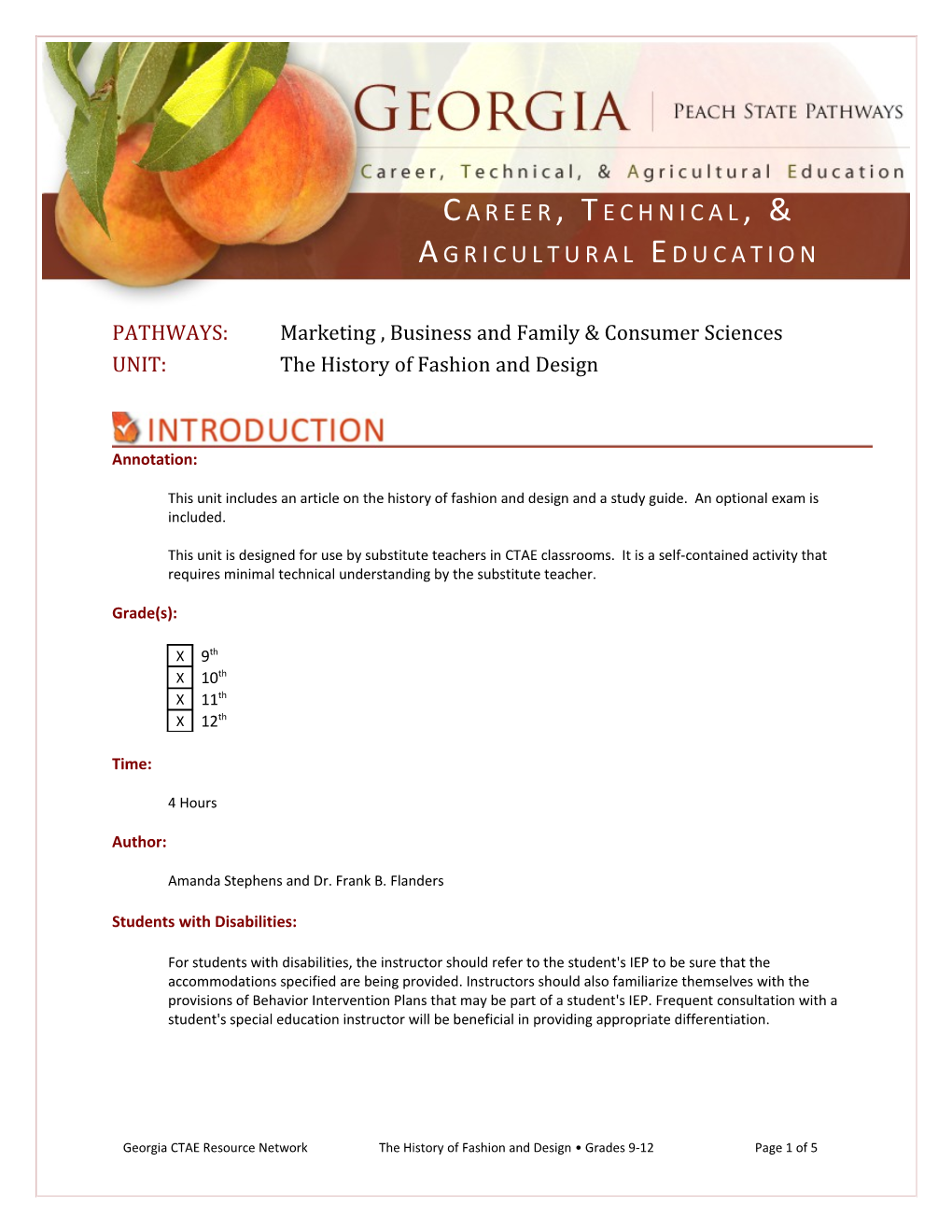PATHWAYS: Marketing, Business and Family Consumer Sciences