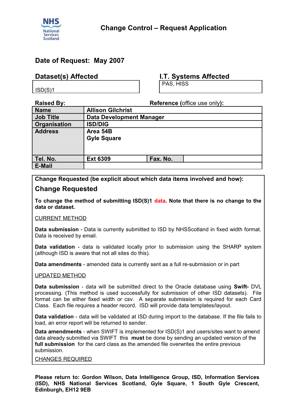 Smr Change Control Procedures