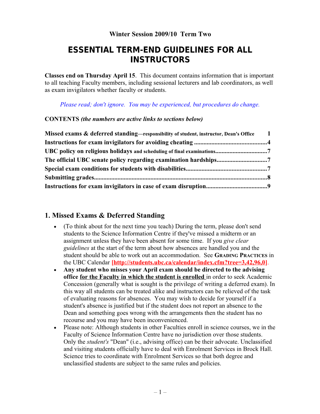 Winter Session 2003/04 Term One