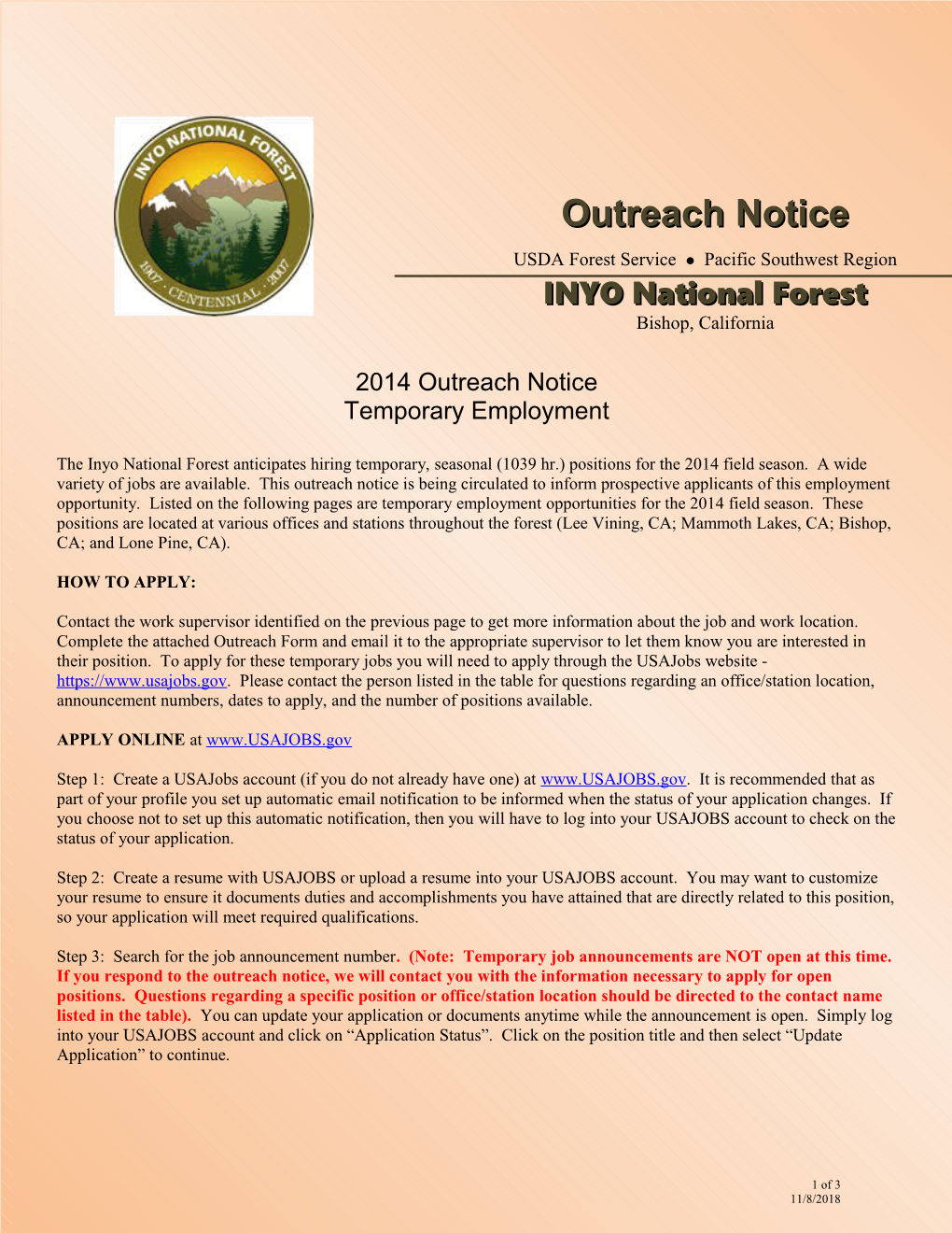 2014 Outreach Notice