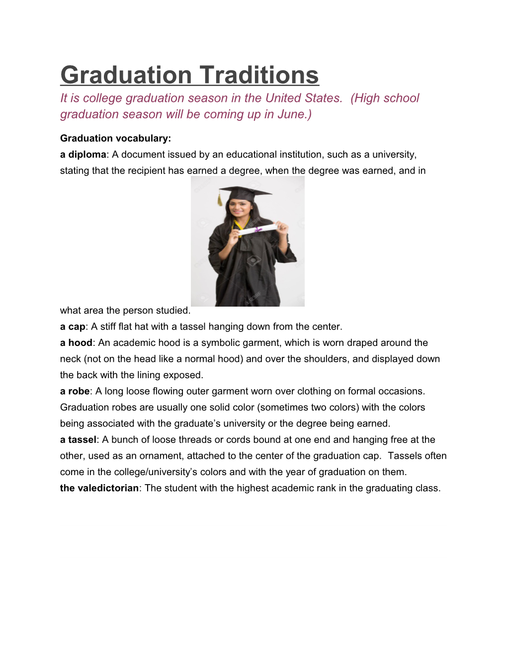 Graduation Traditions