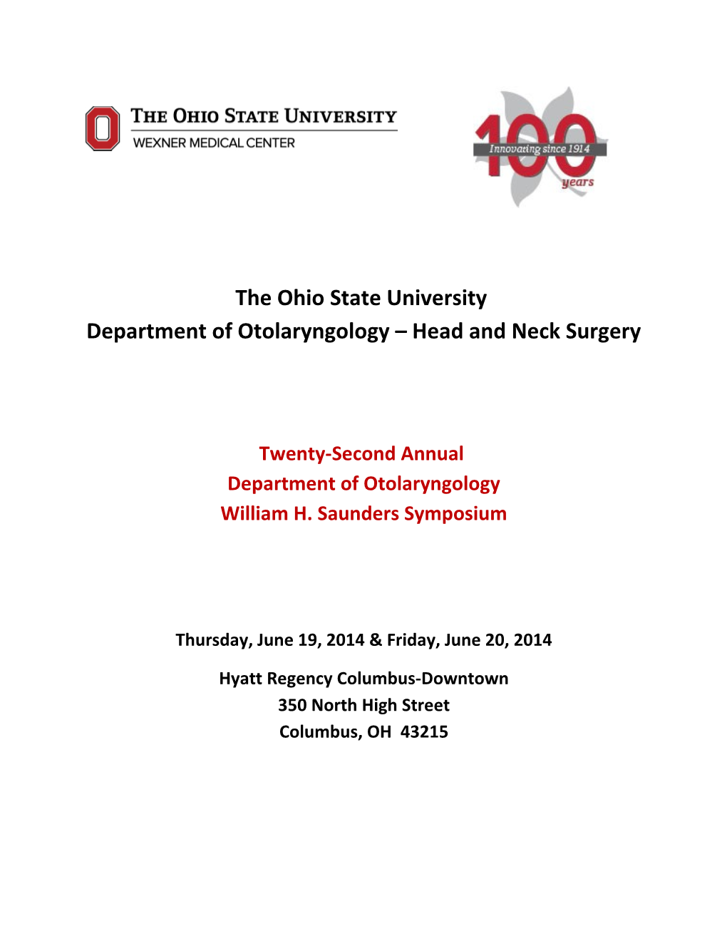 The Ohio State University Department of Otolaryngology Head and Neck Surgery