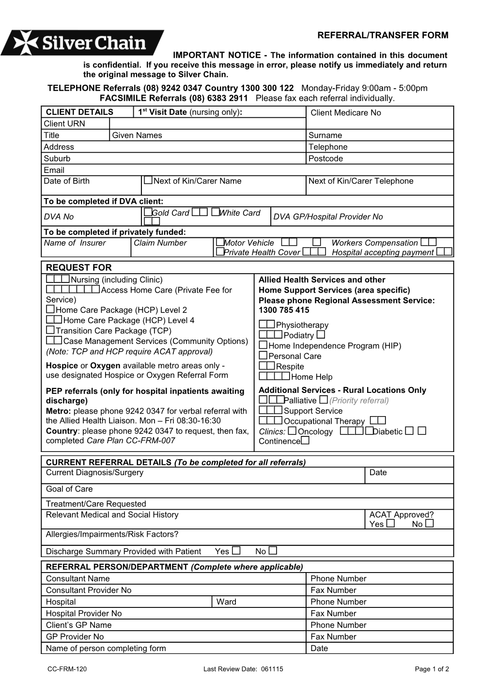 Referral / Transfer Form