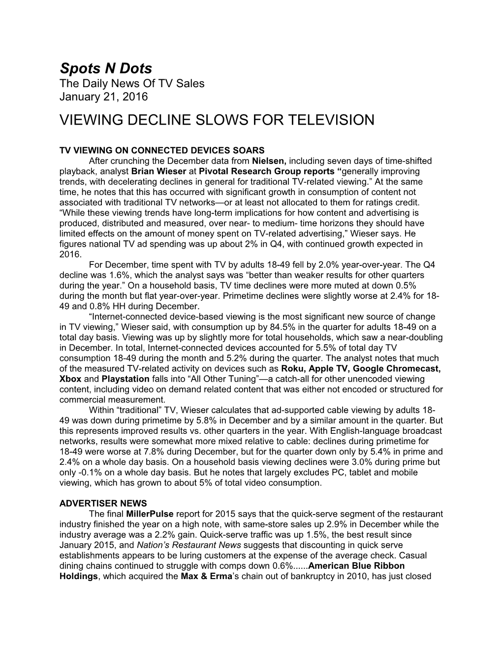 Tv Viewing on Connected Devices Soars