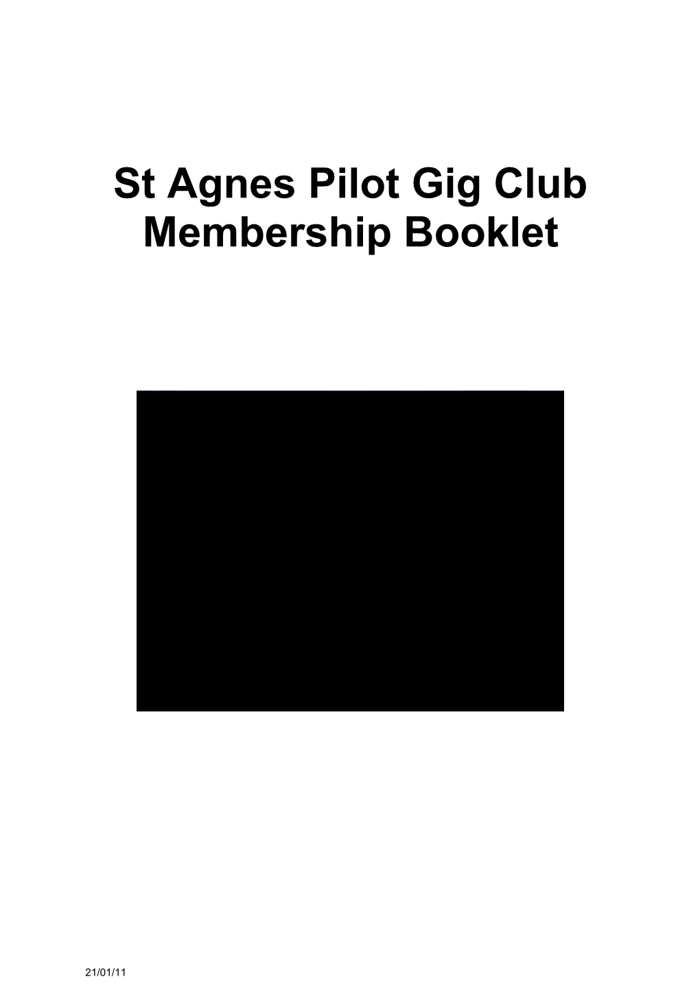 St Agnes Pilot Gig Club Membership Booklet
