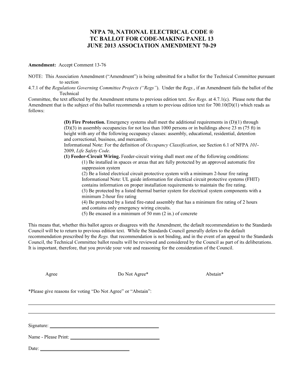 Amend Ballot Form - Situation B