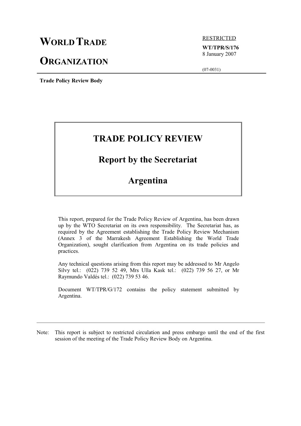 (3)Trade and Investment Policy Frameworkviii