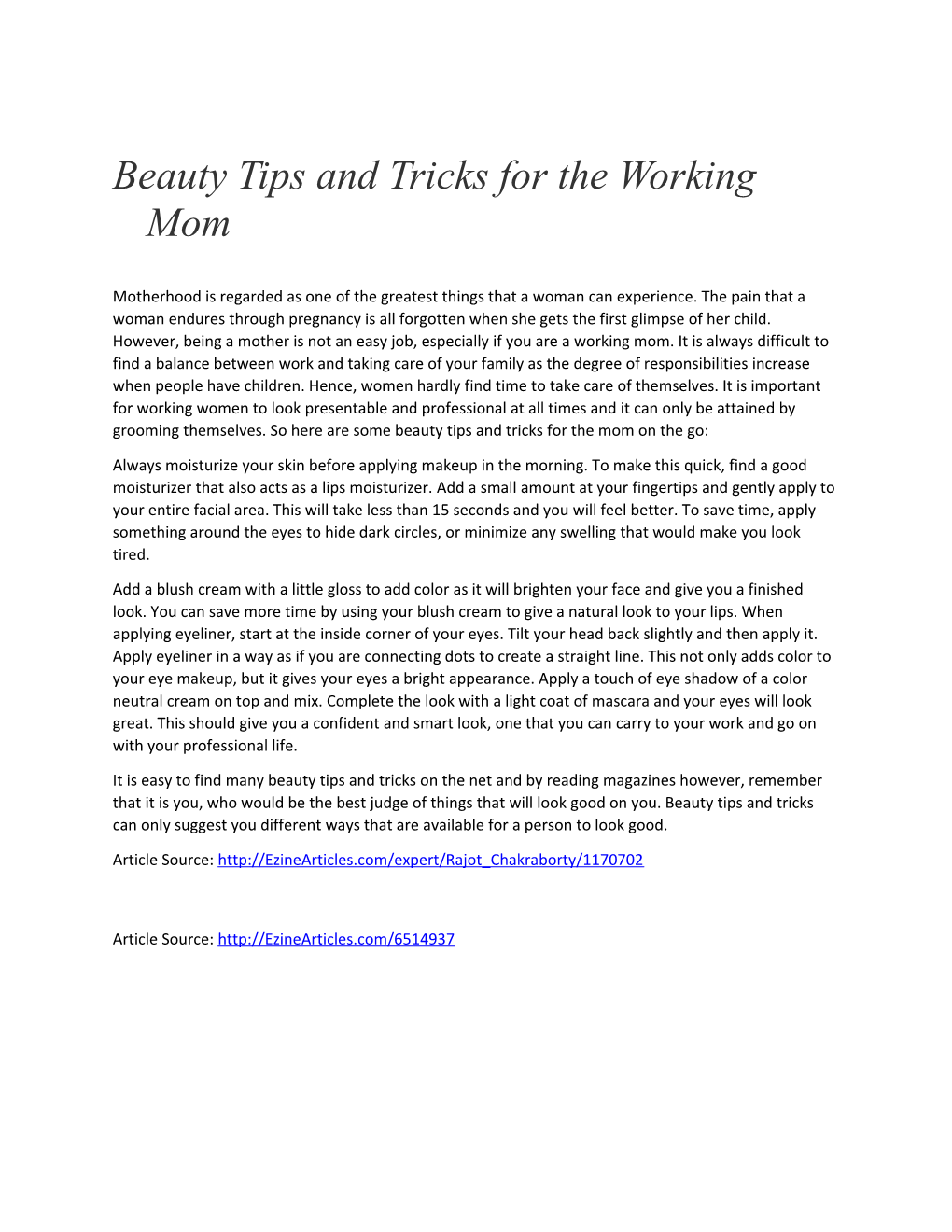 Beauty Tips and Tricks for the Working Mom