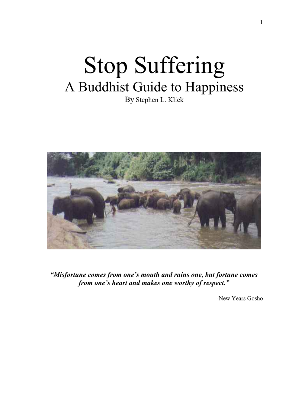 Stop Suffering