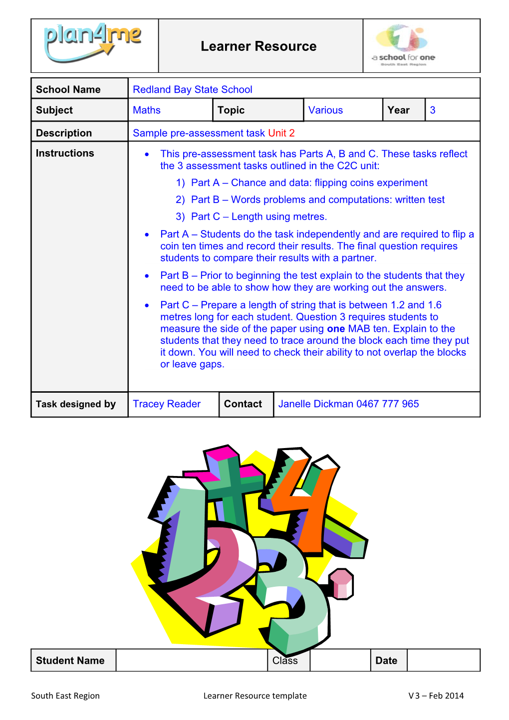 South East Region Learner Resource Template V3 Feb 2014