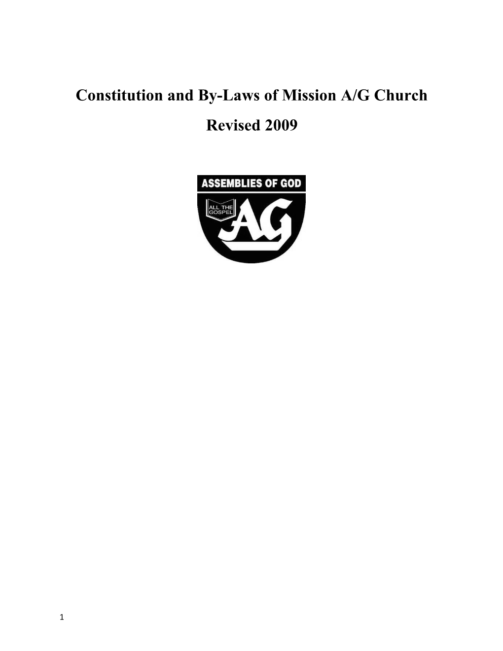 Constitution and By-Laws of Mission A/G Church