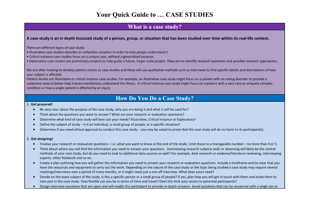 Your Quick Guide to CASE STUDIES