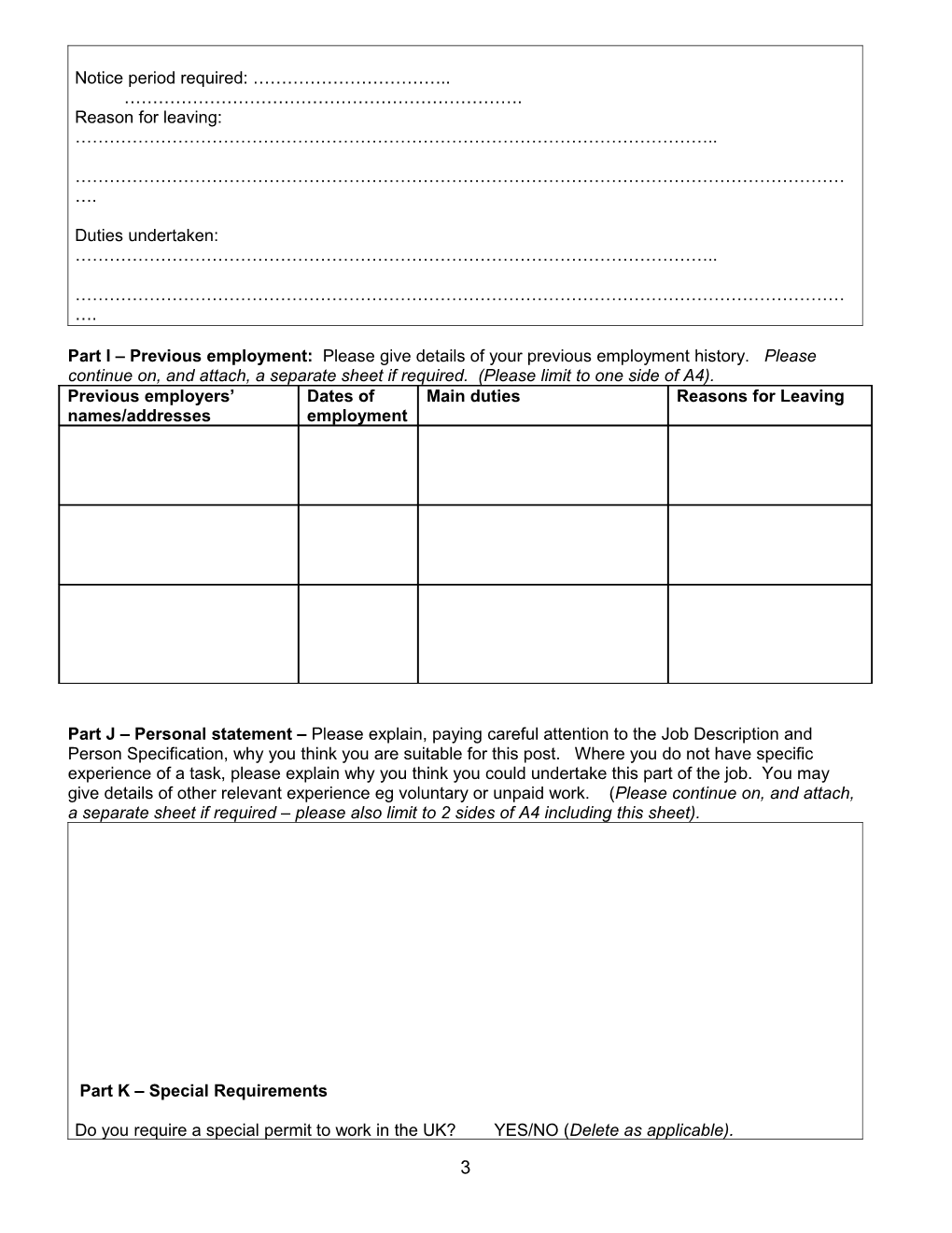 Employment Application Form for the Post Of:Employability Programme Manager