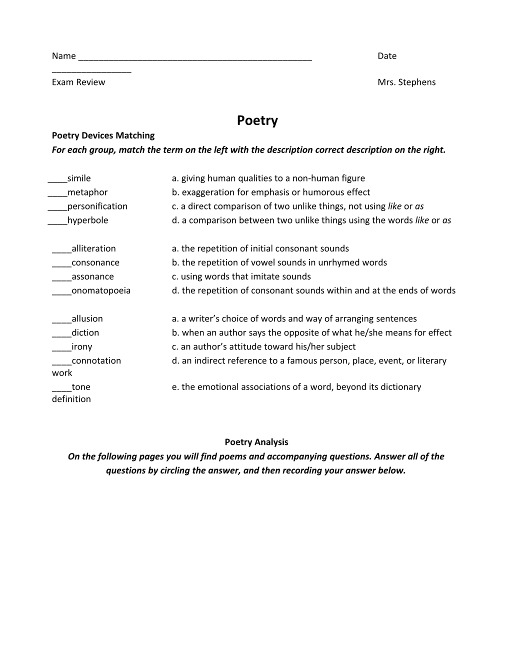 Poetry Devices Matching