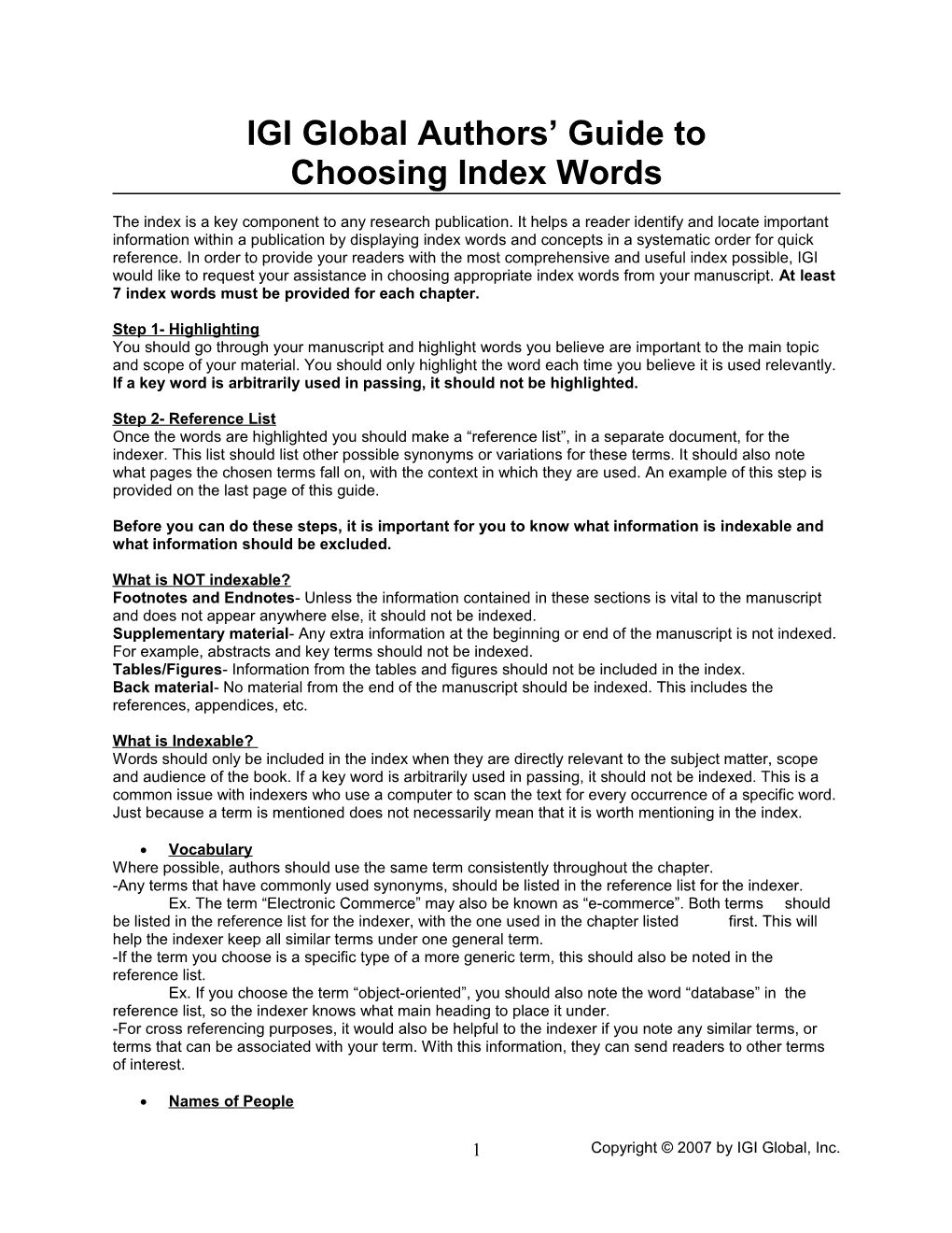 IGI Global Authors Guide To