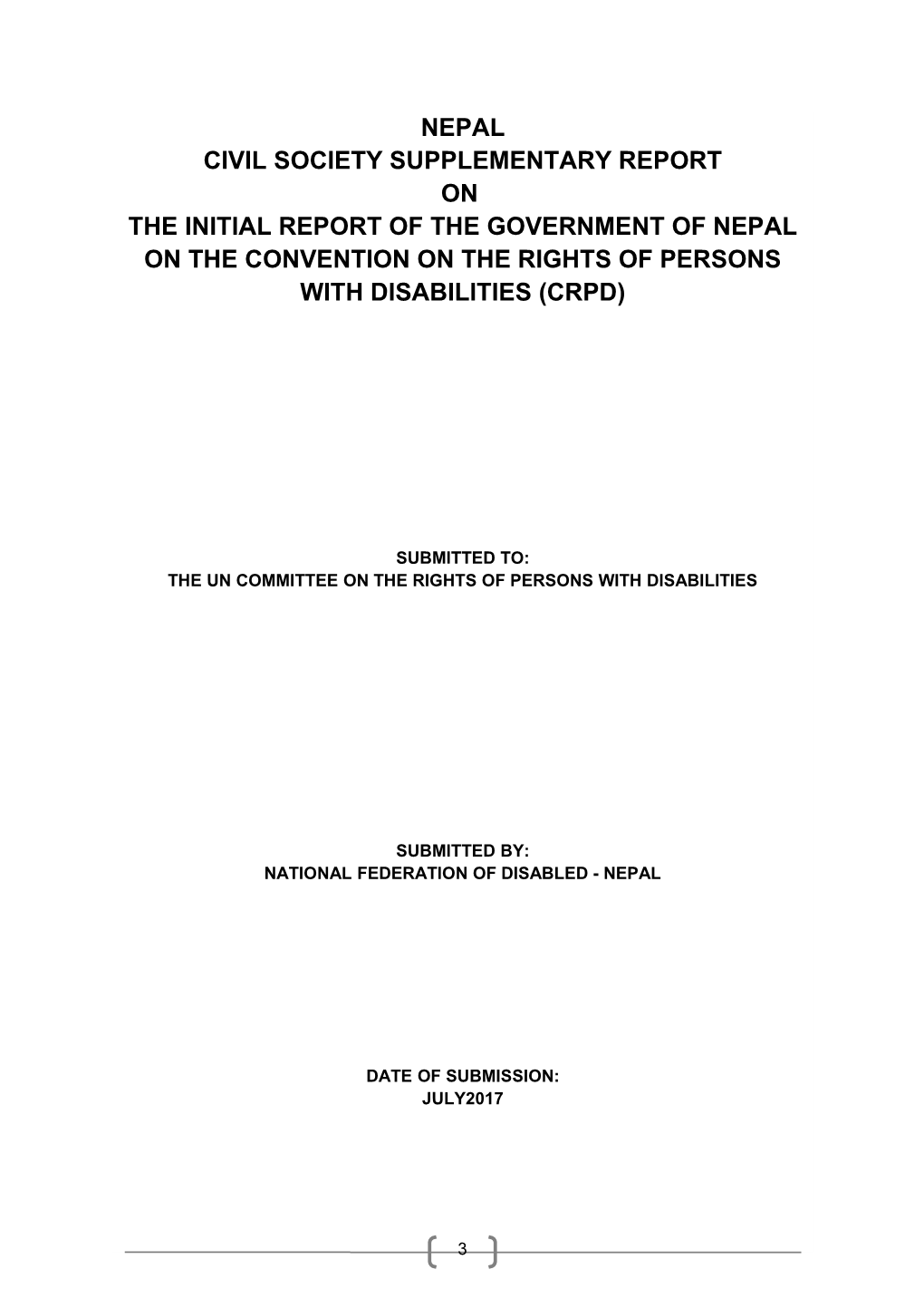 Civil Society Supplementary Report