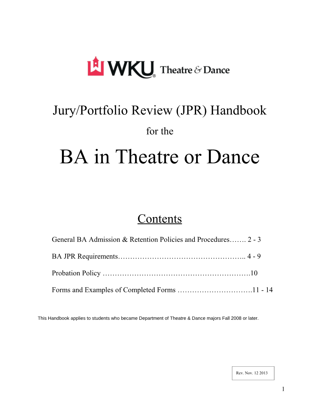 WKU Department of Theatre and Dance