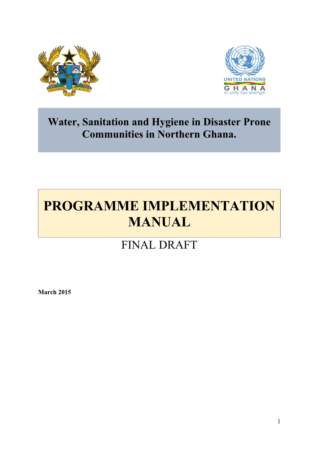 WASH Programme Document
