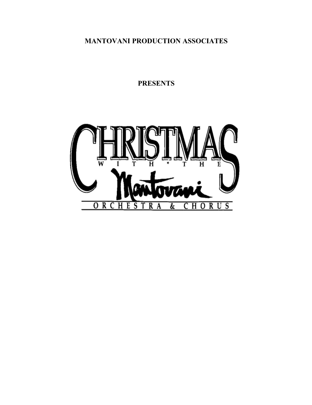 Christmas with the Mantovani Orchestra and Chorus
