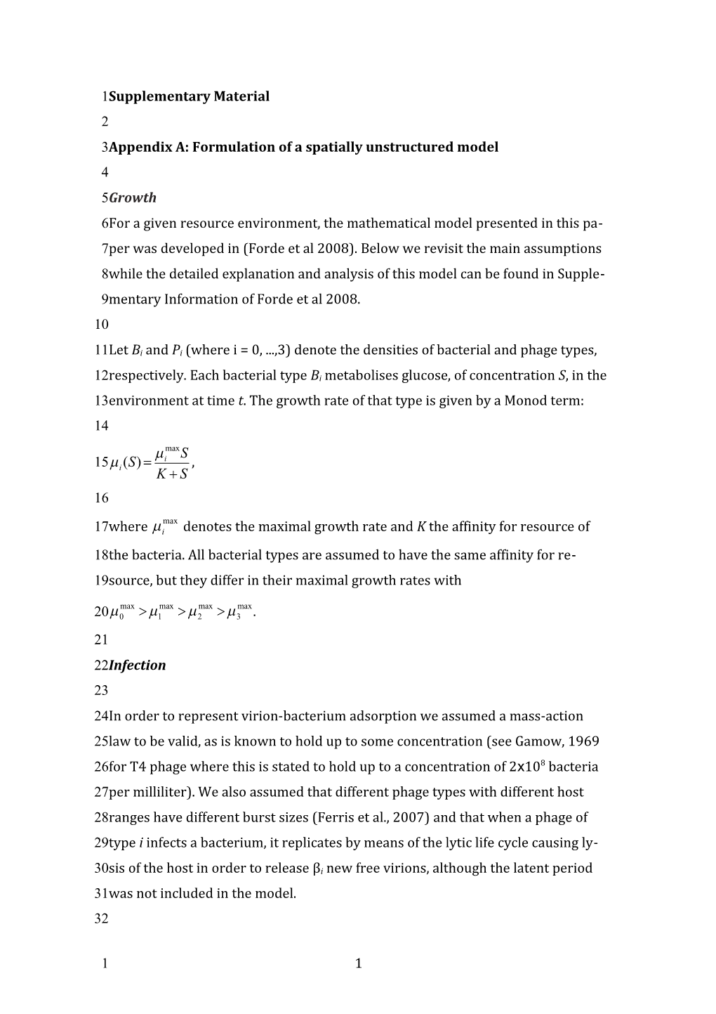 Appendix A: Formulation of a Spatially Unstructured Model