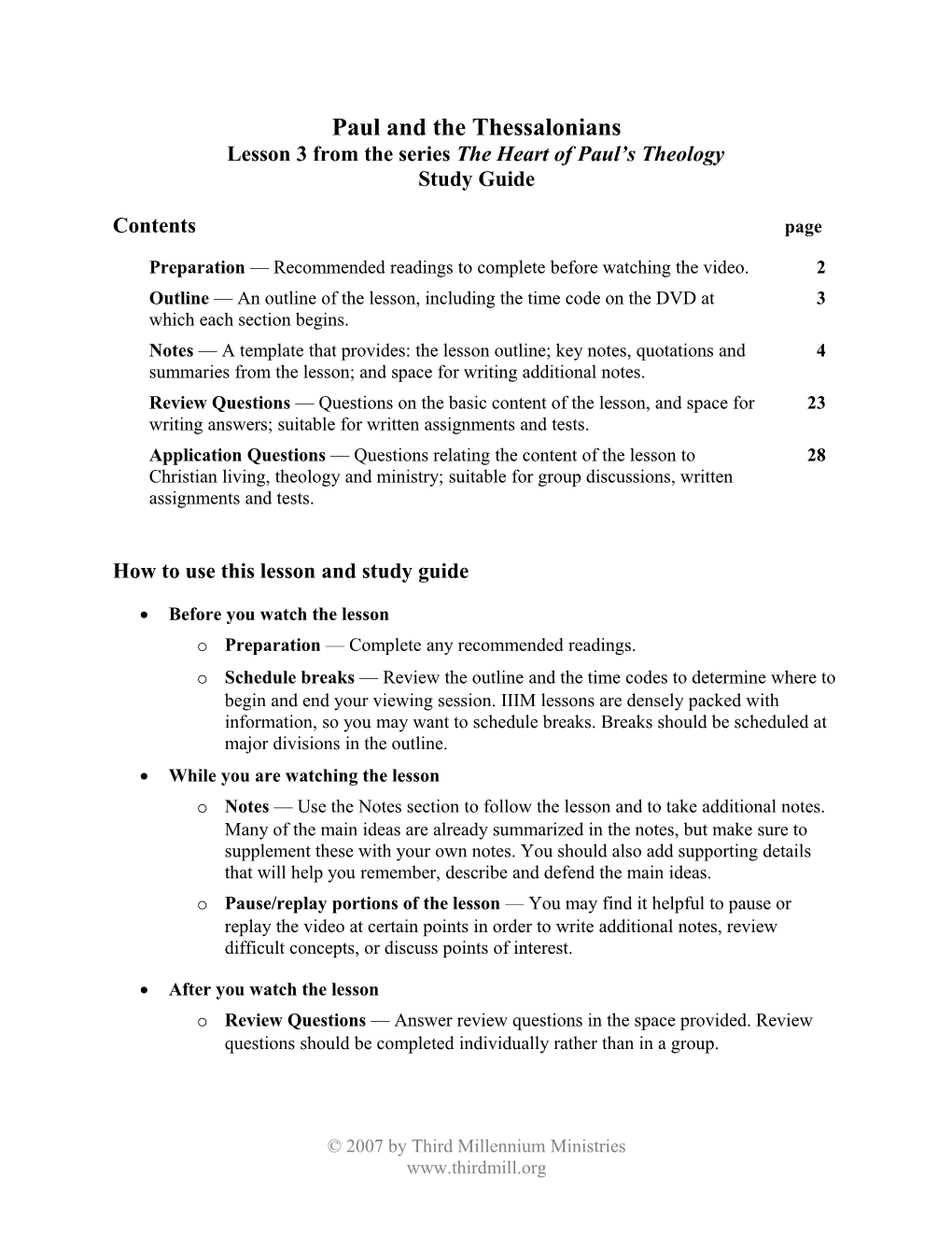 Lesson 3 from the Series the Heart of Paul S Theology