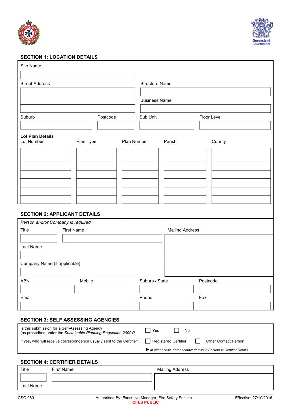 CSO-080 Documentation Only Submission