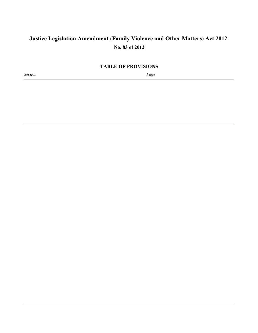 Justice Legislation Amendment (Family Violence and Other Matters) Act 2012