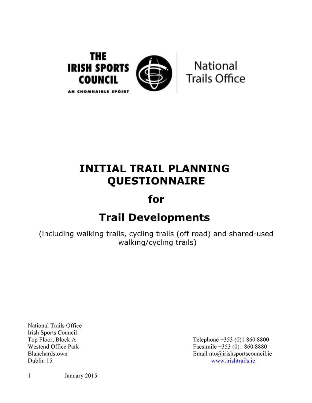 Walking Trail Planning Questionnaire