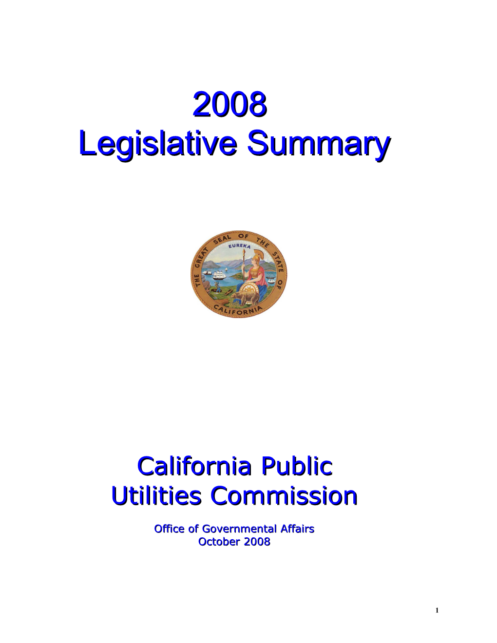 Summary of 2007 Legislation