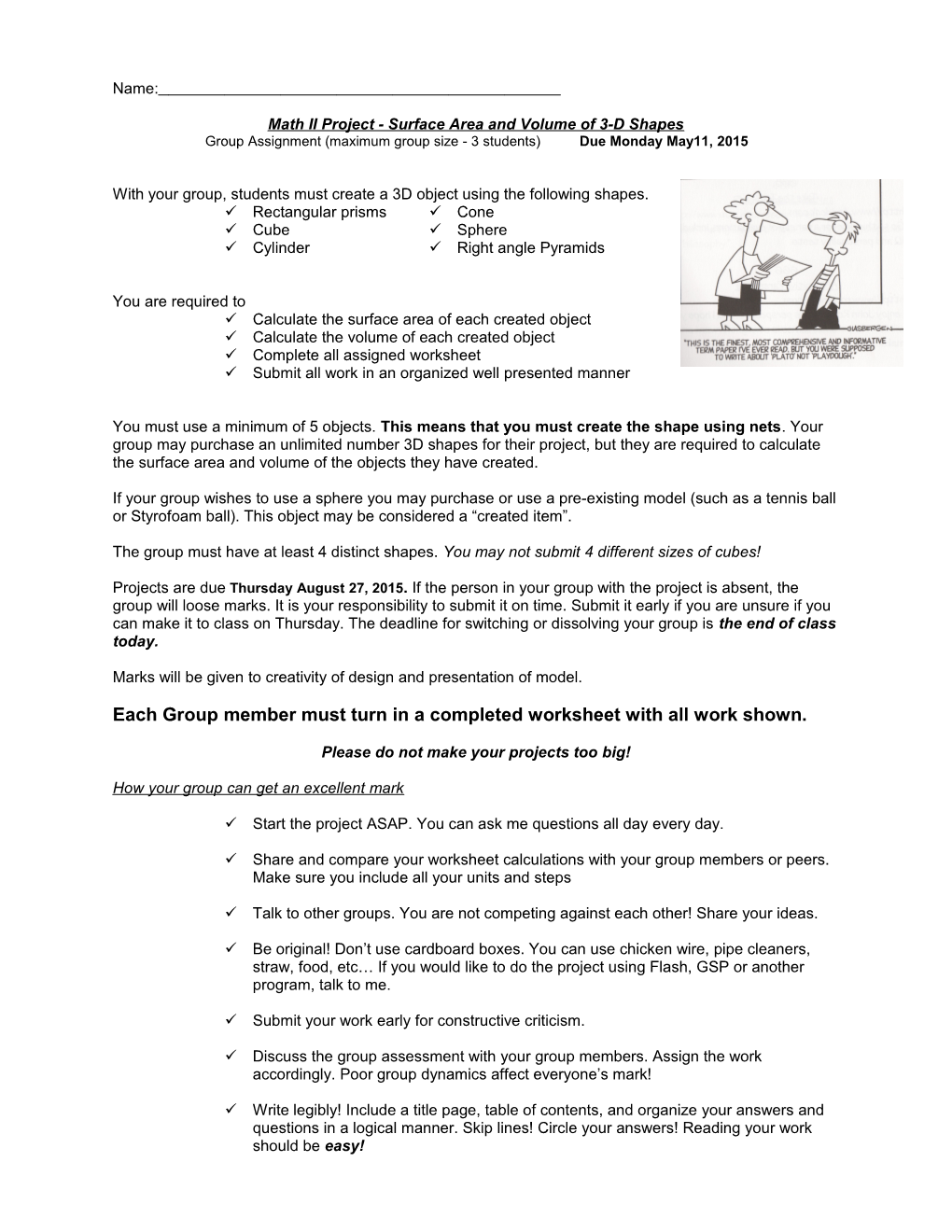 Chapter 9: Surface Area and Volume of 3-D Shapes