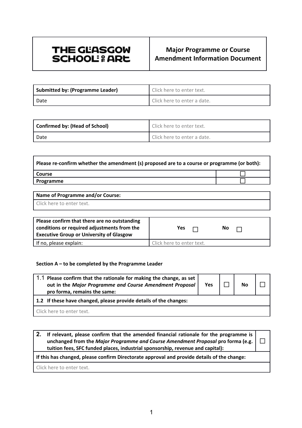 Internal Subject Review