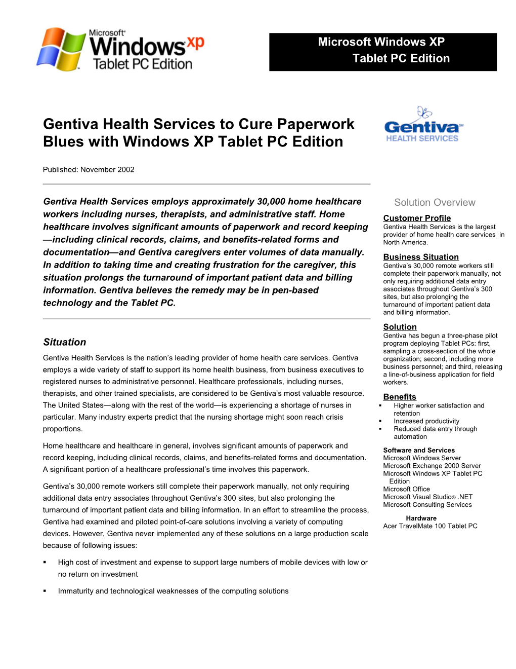 Gentiva Health Services Case Study