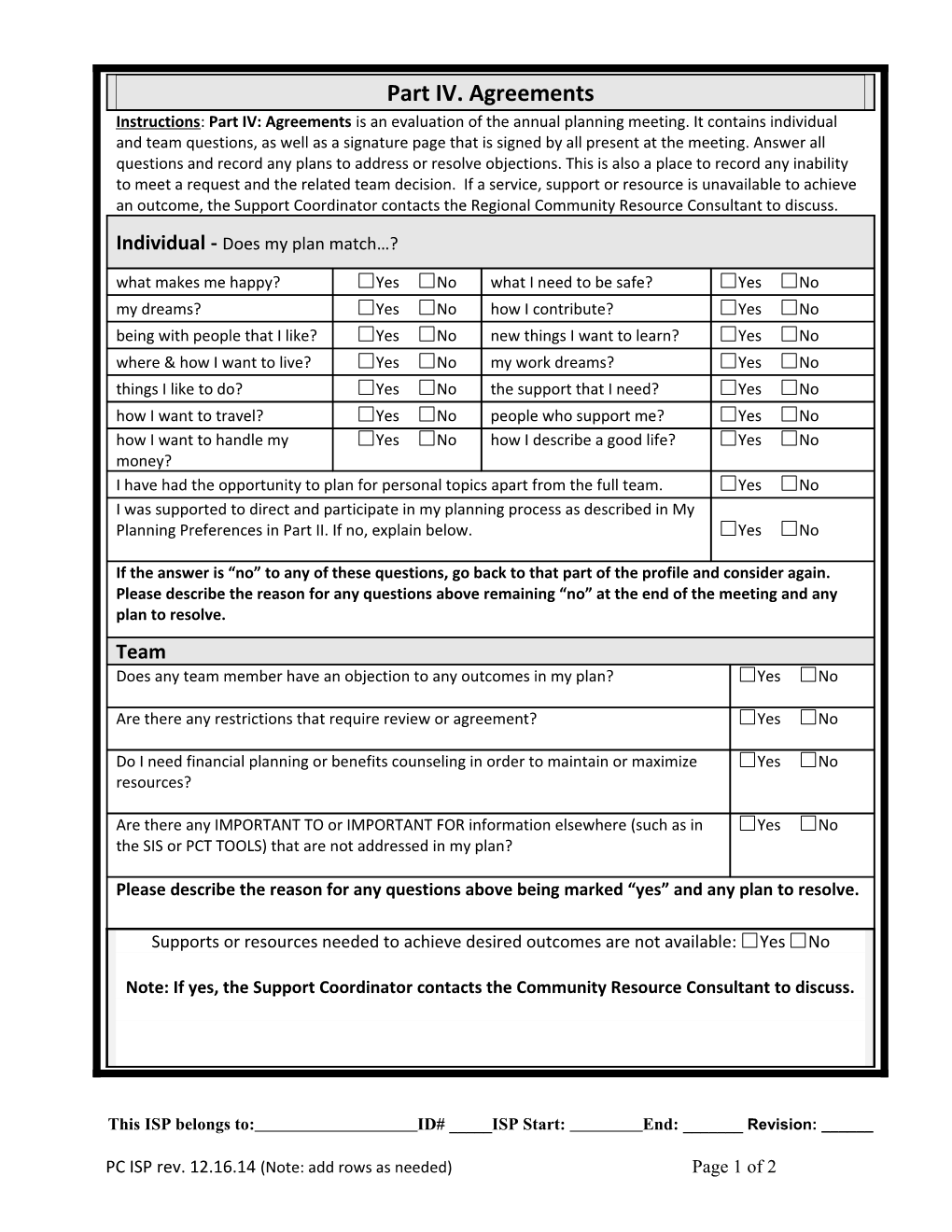 Part IV. Agreements