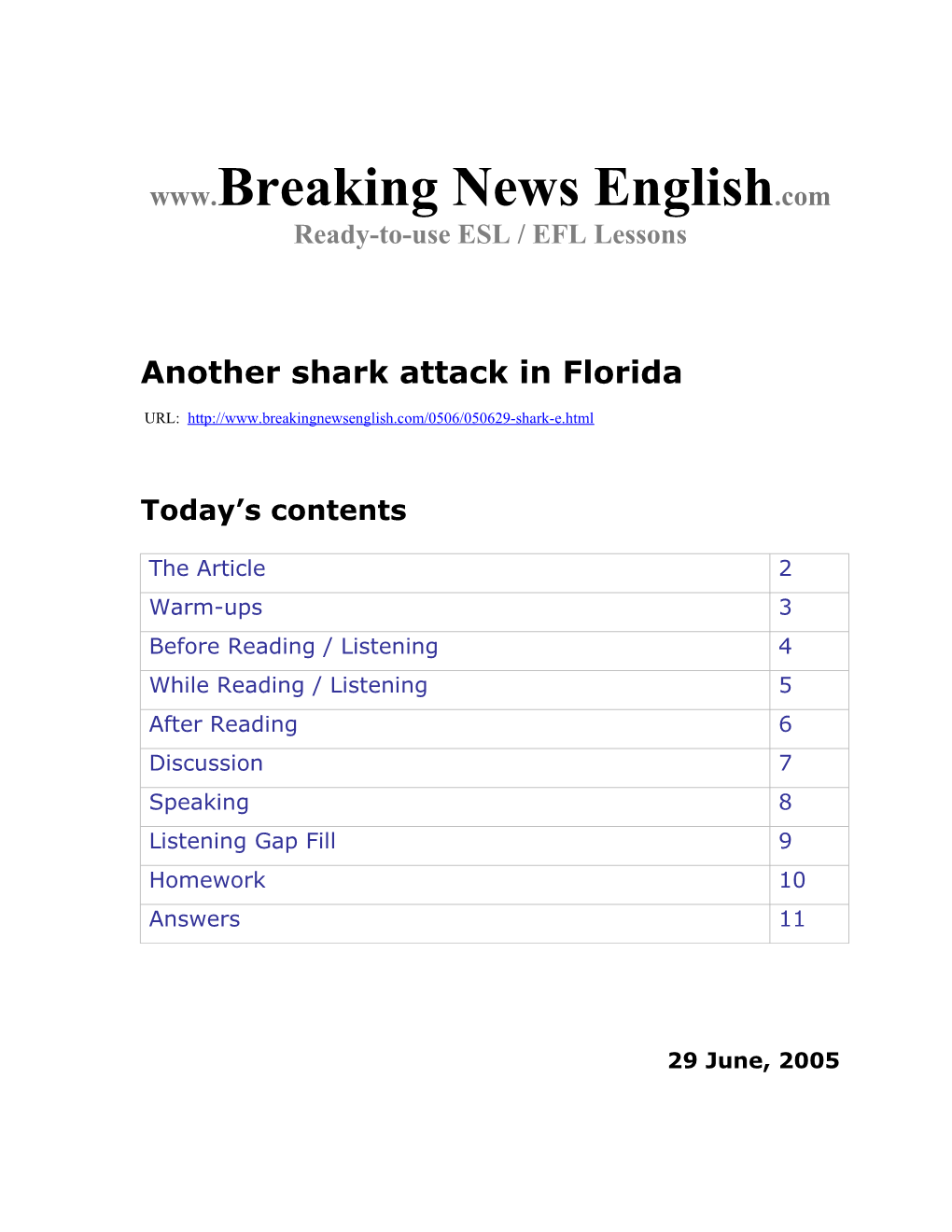 Another Shark Attack in Florida