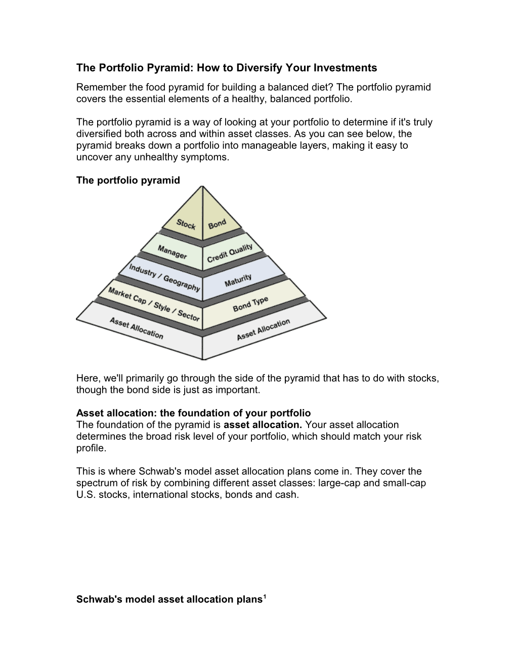 The Portfolio Pyramid: How to Diversify Your Investments