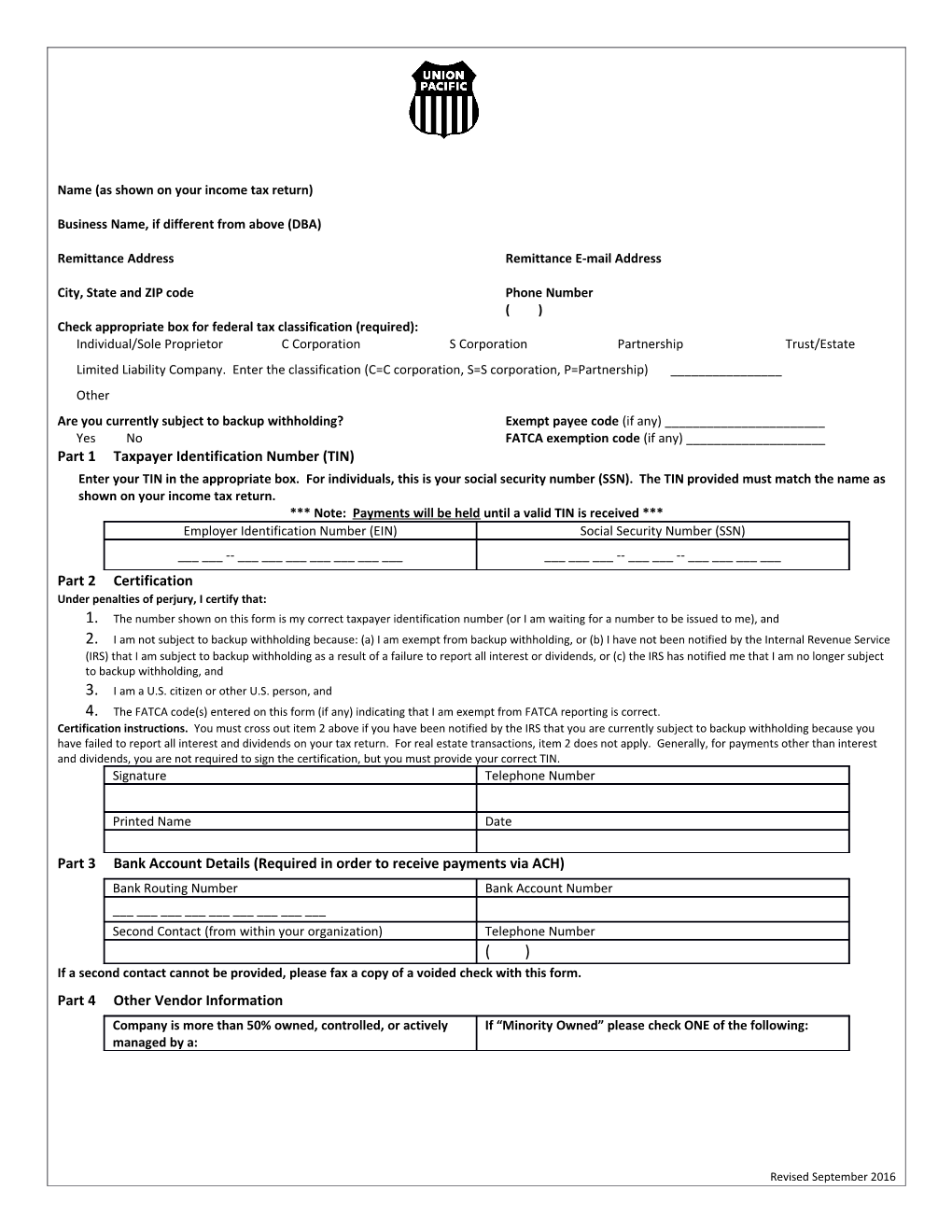 Check Appropriate Box for Federal Tax Classification (Required)