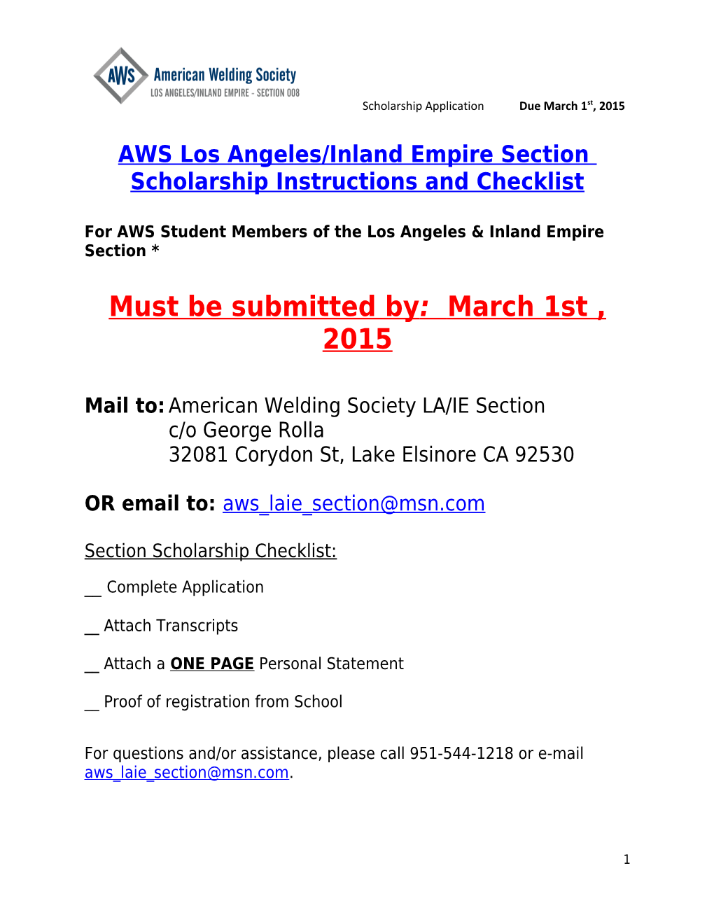 AWS Los Angeles/Inland Empire Section