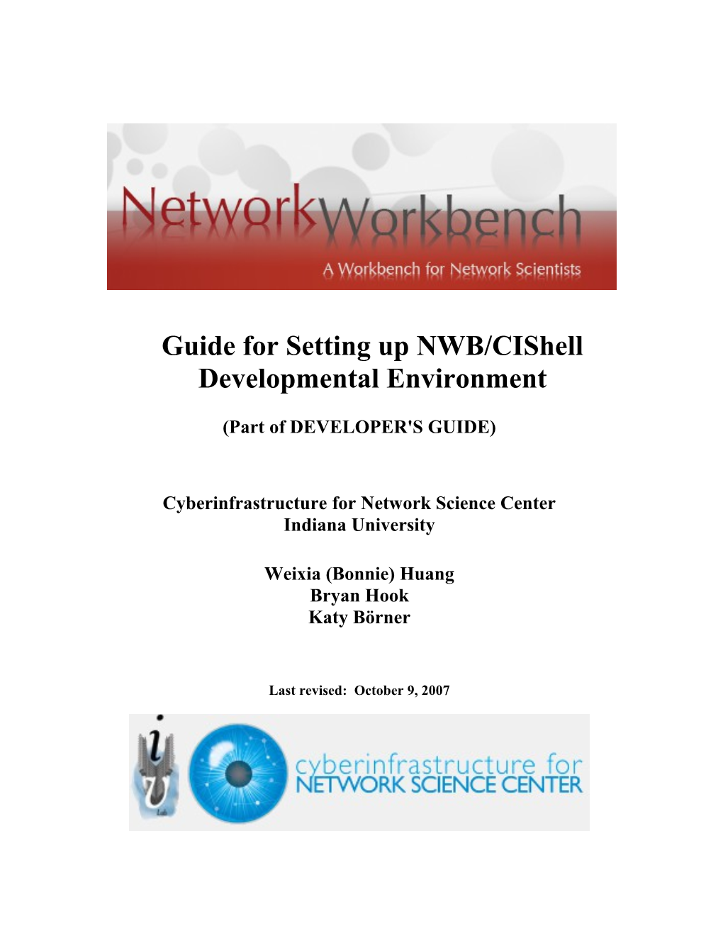 Guide for Setting up NWB/Cishell Developmental Environment
