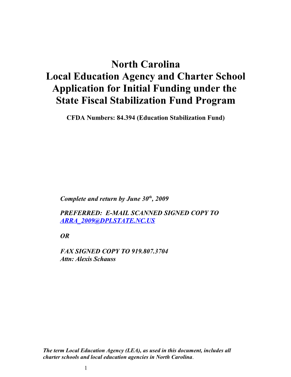 State Fiscal Stabilization Fund - Application and Assurances