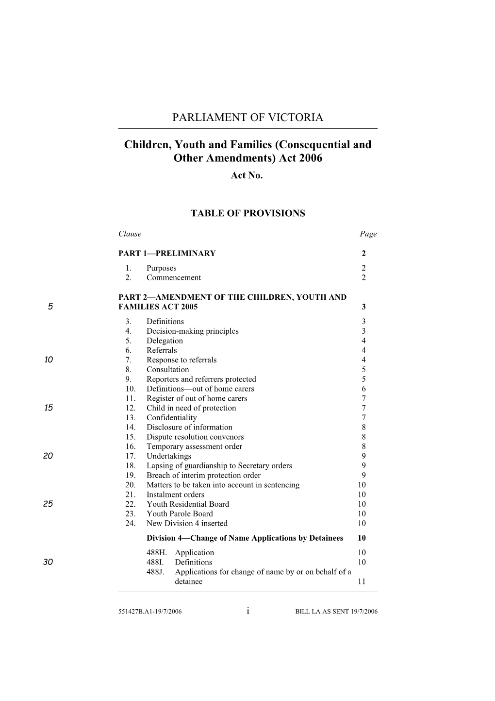 Children, Youth and Families (Consequential and Other Amendments) Act 2006