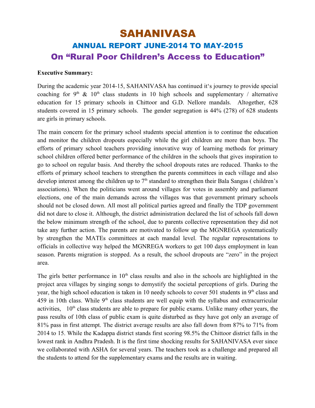 On Rural Poor Children S Access to Education