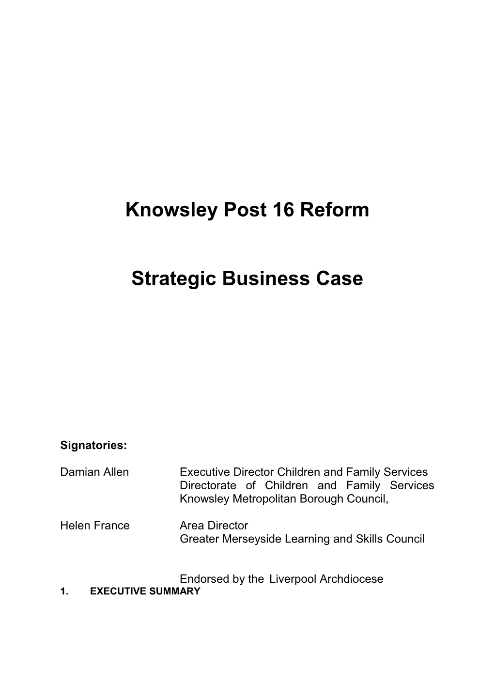 Knowsley Post 16 Reform