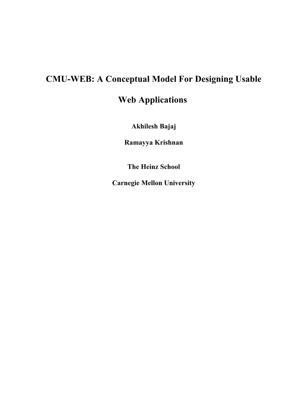 A Classification of Current World Wide Web Applications and Development Models for Each