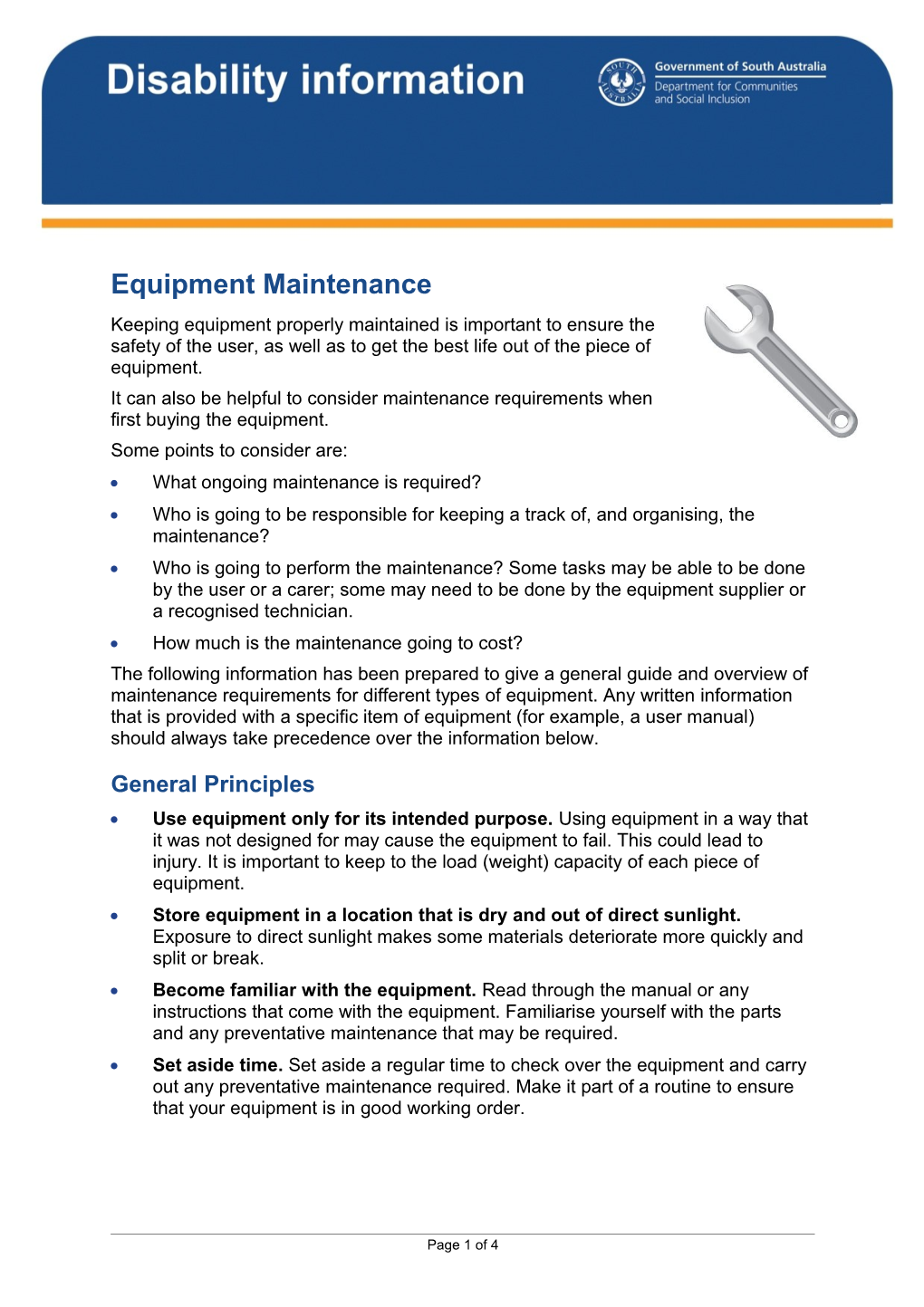 Equipment Maintenance