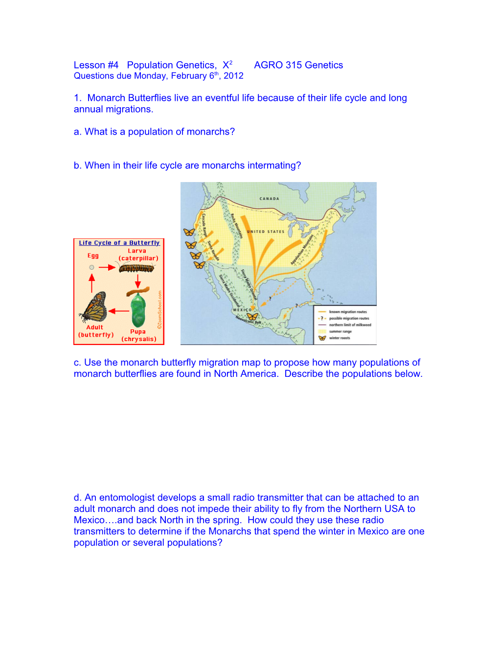 Lesson #4 Population Genetics, X2 AGRO 315 Genetics