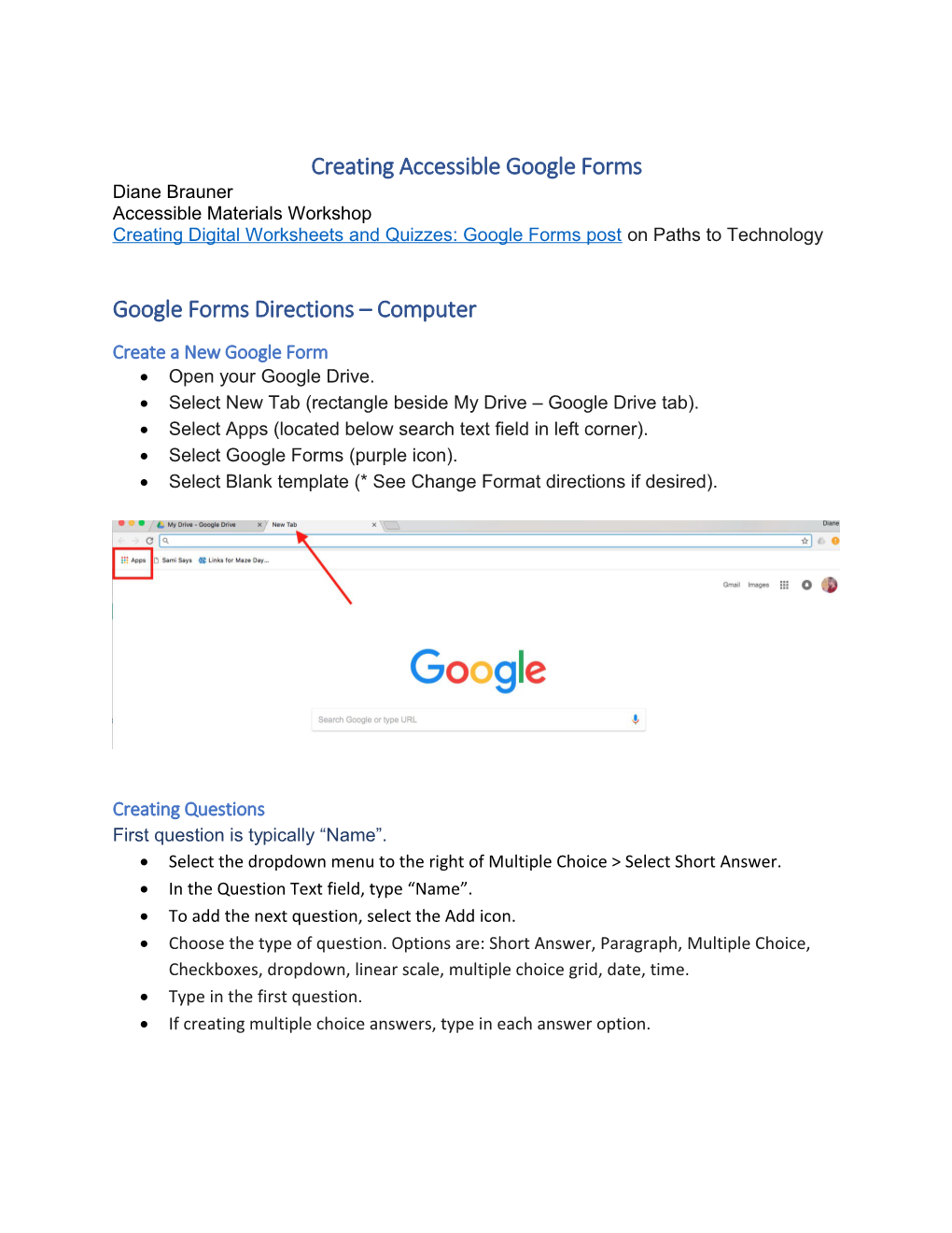 Creating Accessible Google Forms