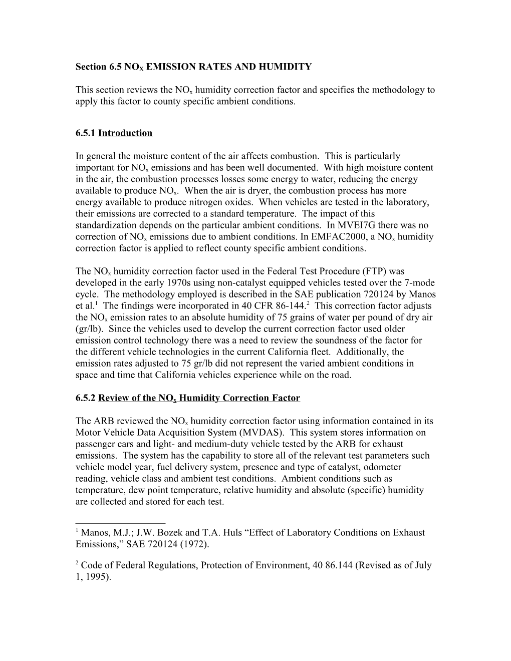 Section 6.5Nox Emission Rates and Humidity