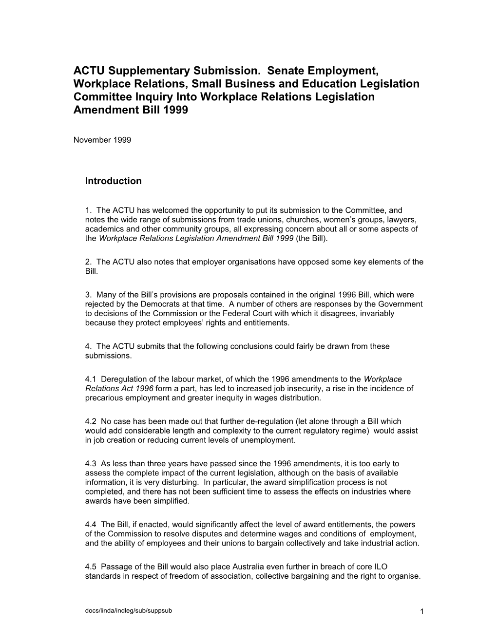 Senate Employment, Workplace Relations, Small Business and Education Legislation Committee
