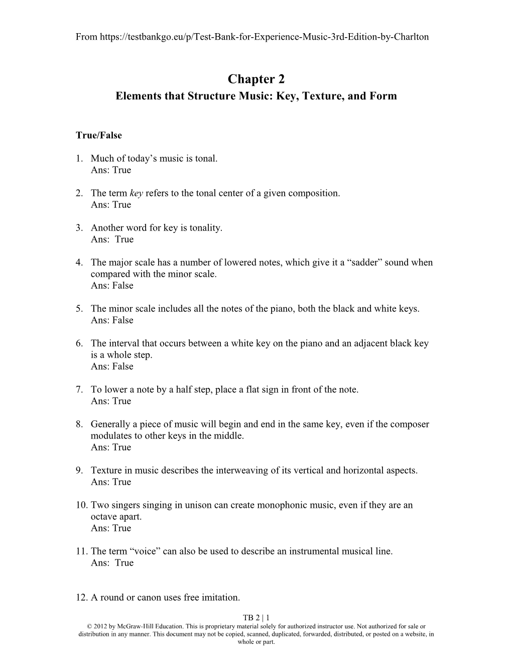 Elements That Structure Music: Key, Texture, and Form