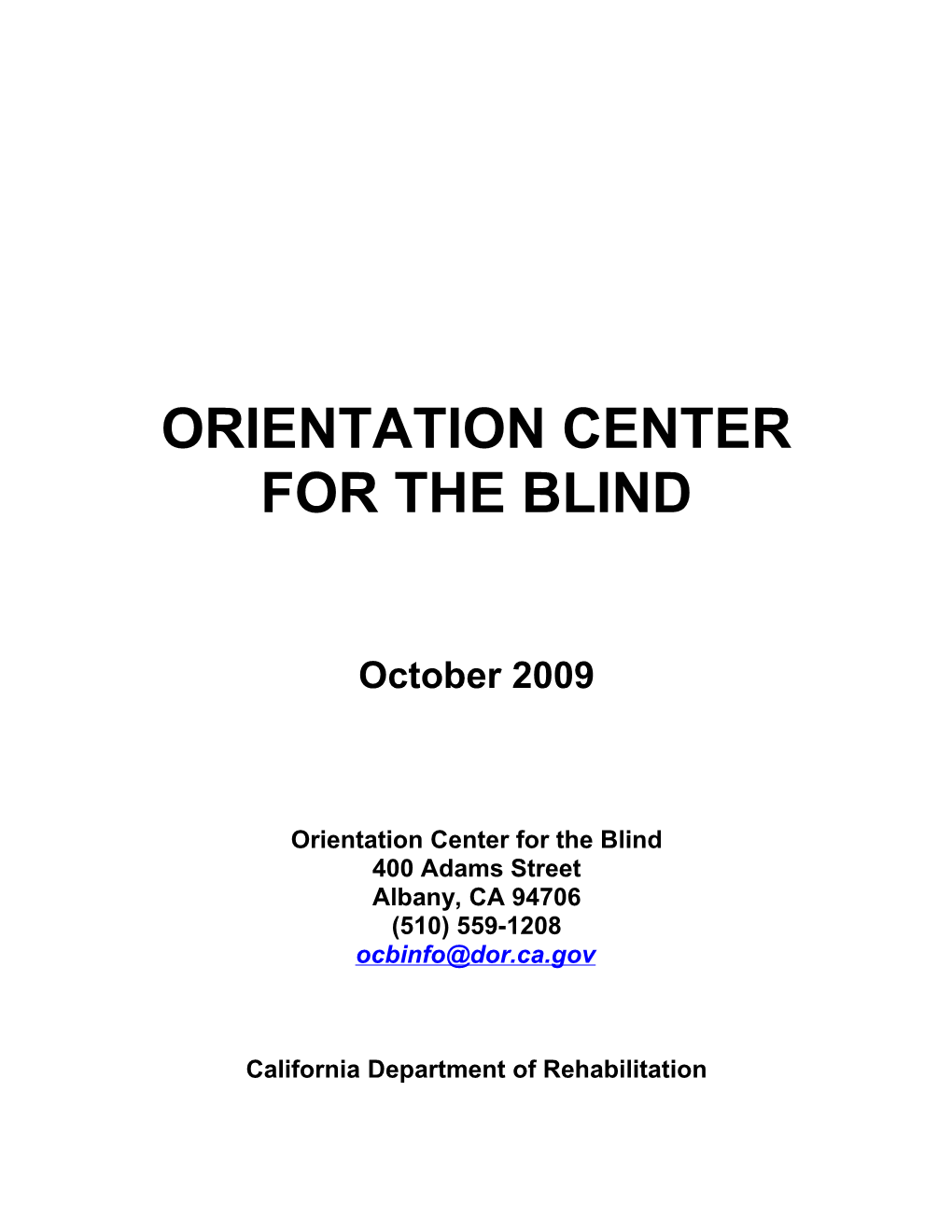 Orientation Center for the Blind